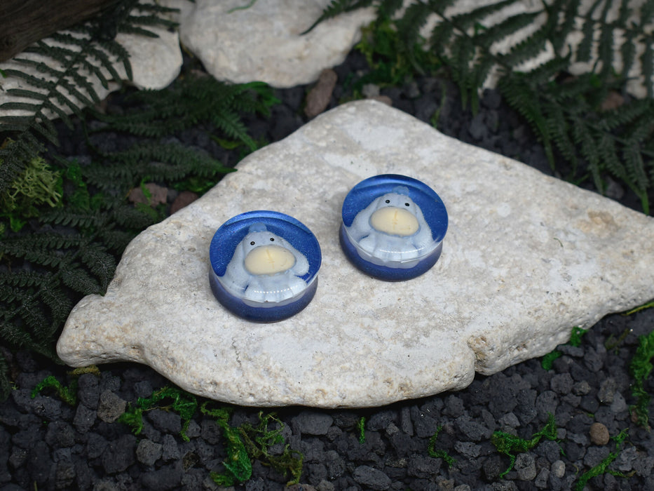 Ear Tunnels 30-32mm Eeyore | Pair | Ear Plugs | Gauge Earrings | Gauged Plugs | Resin #53