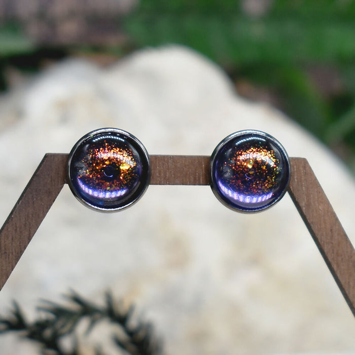 Elegant Stud Earrings With Resin Cabochon #191