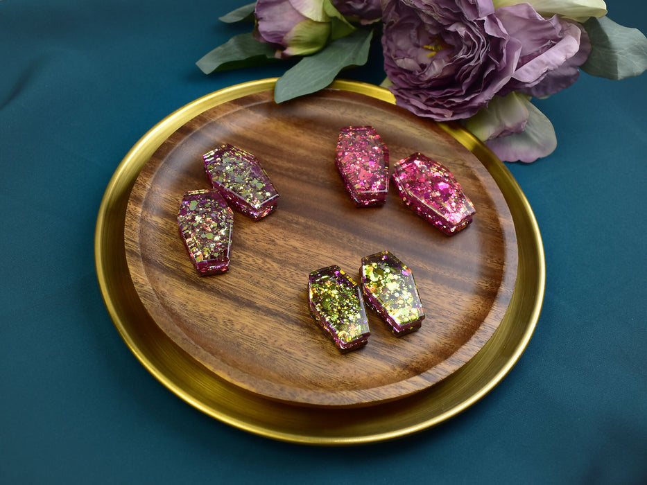 Coffin Shaped Ear Tunnels 35-42mm | Pair | Ear Plugs | Gauge Earrings | Gauged Plugs | Resin #416