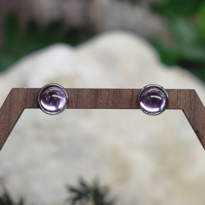 Elegant Stud Earrings With Resin Cabochon #156