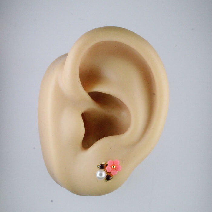Magnetic_Clip_On_Invisible_Clipon_Stud_Pierced_Nonpierced_Earring_Earrings_Ear_FlatBack_Flower_Daisy_Rhinestone_rose_Pearl_Peach_Pink