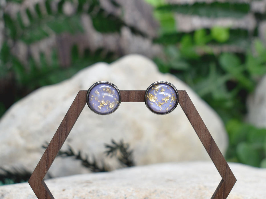 Elegant Stud Earrings With Resin Cabochon #143