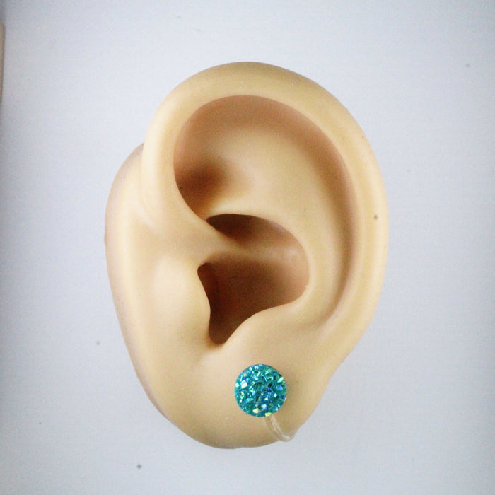 Magnetic_Clip_On_Invisible_Clipon_Stud_Pierced_Nonpierced_Earring_Earrings_Ear_FlatBack_Flat_Back_Turquoise_Irridescent_Druzy_Resin_8mm_Clip