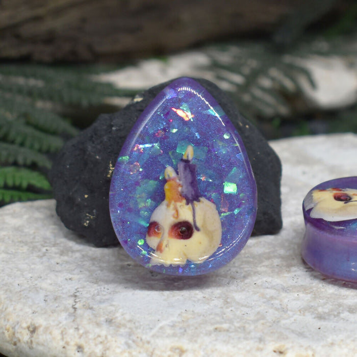 Teardrop Ear Tunnels 25-36mm Halloween | Pair | Ear Plugs | Gauge Earrings | Gauged Plugs | Resin #39