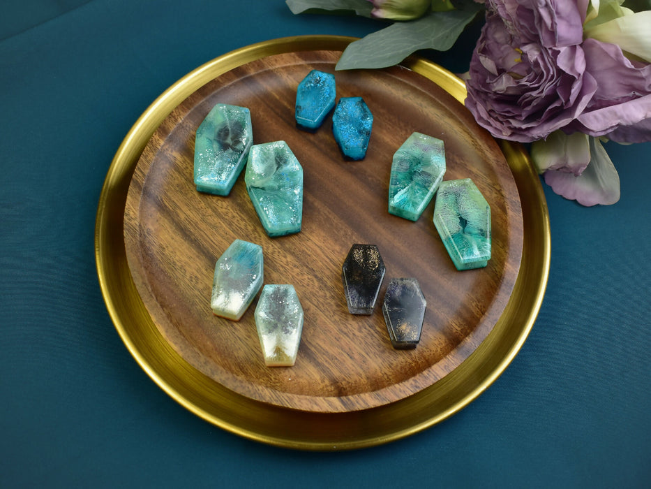 Coffin Shaped Ear Tunnels 28-42mm | Pair | Ear Plugs | Gauge Earrings | Gauged Plugs | Resin #411
