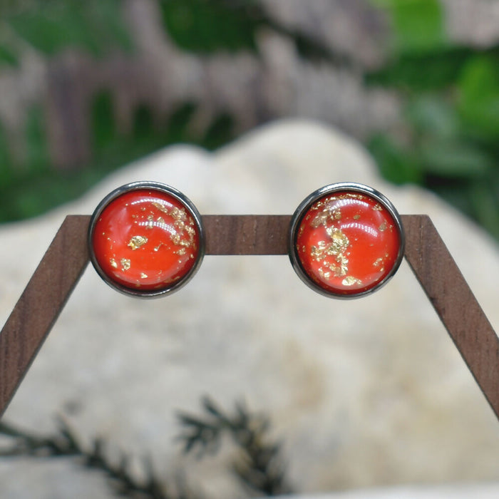 Elegant Stud Earrings With Resin Cabochon #145