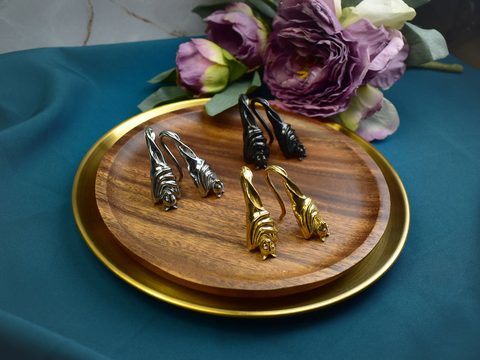 Stainless Steel Ear Weights in Shape of Hanging Bats