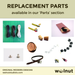 Title: "Replacement Parts available in our Parts section". Same information in the product description. Shows replacement parts for sew-on bar wraps including stitch kit and double-sided tape for replacing and moving bar wraps from bike to bike or bar to bar. 