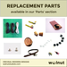 Title: "Replacement Parts available in our Parts section". Same information in the product description. Shows replacement parts for sew-on bar wraps including stitch kit and double-sided tape for replacing and moving bar wraps from bike to bike or bar to bar. 