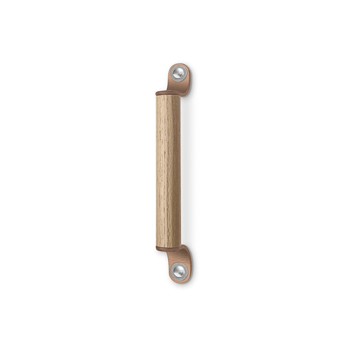 Walnut Studiolo Drawer Pulls Leather and Wood Handle - The Sellwood - 2 Sizes Natural / Nickel / 9.5" Center-to-Center