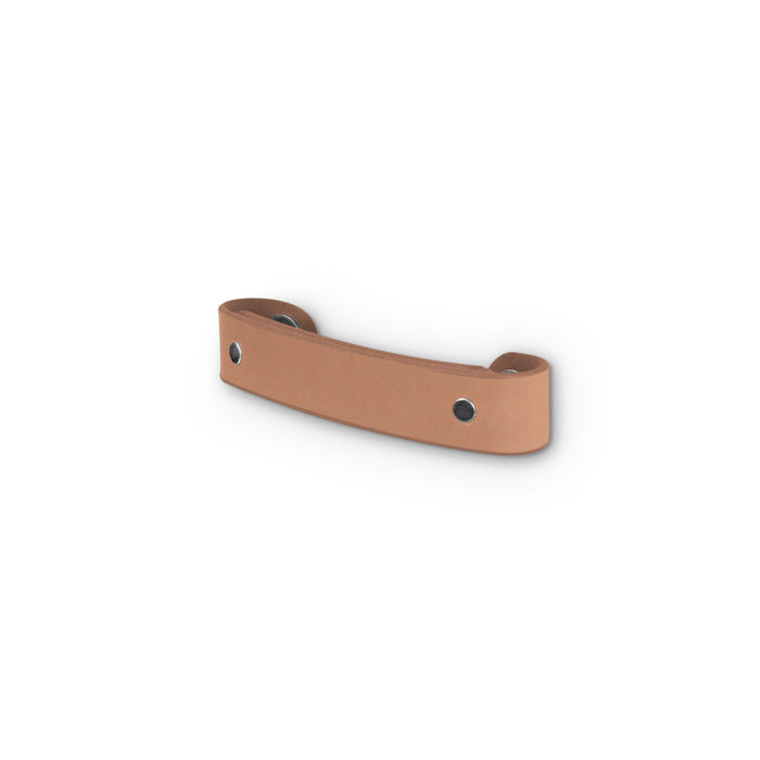 Walnut Studiolo Drawer Pulls Leather Handle - The Tilikum - 3 Sizes Natural / Nickel / 4" Center-to-Center