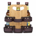 Walnut Studiolo Drink Accessories 6-Pack - Leather "Spartan Carton" Dark Brown / Bamboo Centerboard