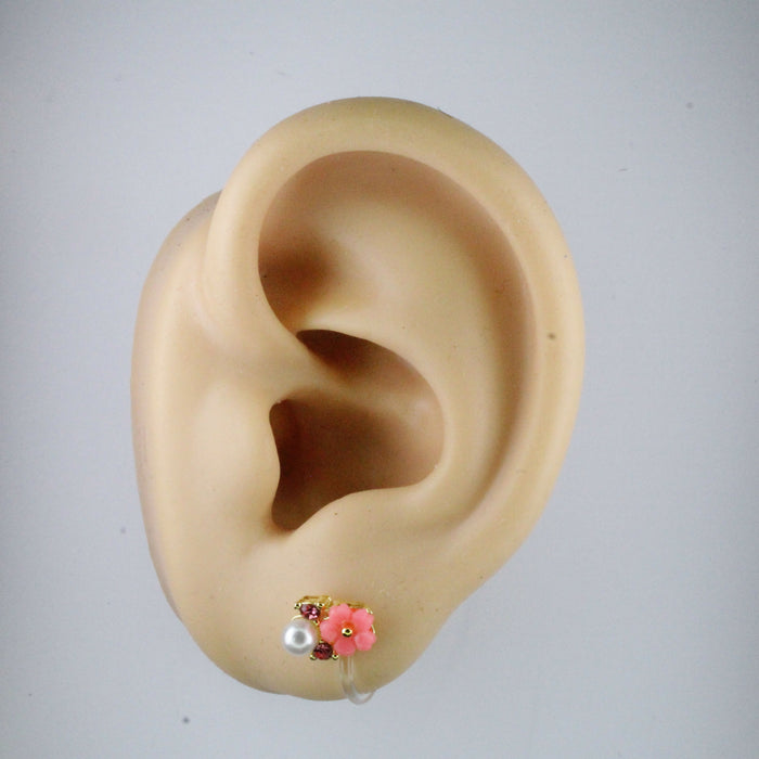 Magnetic_Clip_On_Invisible_Clipon_Stud_Pierced_Nonpierced_Earring_Earrings_Ear_FlatBack_Flower_Daisy_Rhinestone_rose_Pearl_Peach_Pink_clip