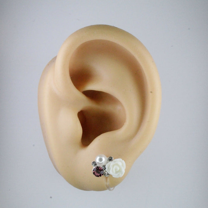 Magnetic_Clip_On_Invisible_Clipon_Stud_Pierced_Nonpierced_Earring_Earrings_Ear_FlatBack_Flower_Daisy_Rhinestone_rose_Pearl_White_Pink_clip
