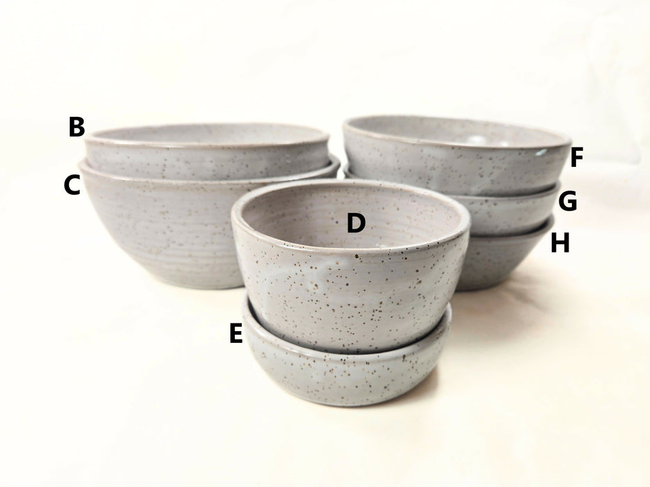 Speckled White Pottery Bowls - ceramic bowls