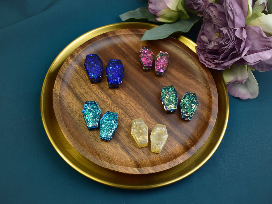 Coffin Shaped Ear Tunnels 24-30mm | Pair | Ear Plugs | Gauge Earrings | Gauged Plugs | Resin #419