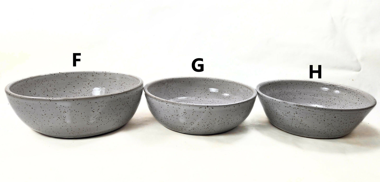 Speckled White Pottery Bowls - ceramic bowls