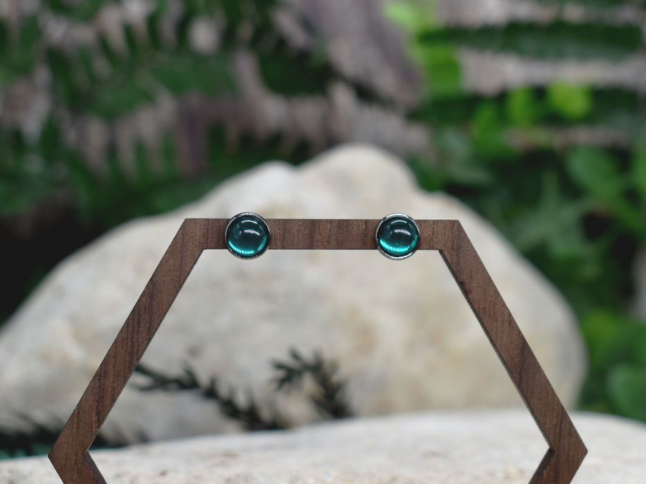 Elegant Stud Earrings With Resin Cabochon #157