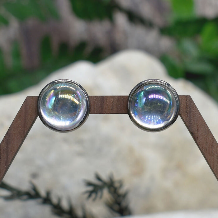 Elegant Stud Earrings With Resin Cabochon #159