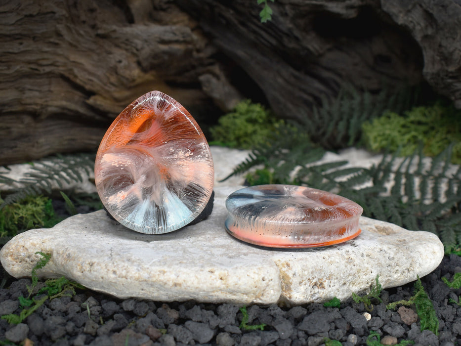 Teardrop Ear Tunnels 54mm | Pair | Ear Plugs | Gauge Earrings | Gauged Plugs | Resin #181