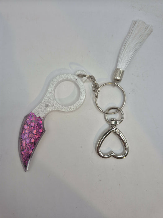 Purple & White Safety Keychain