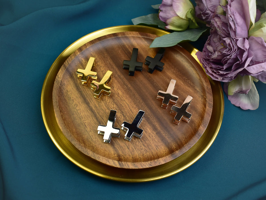 Stainless Steel Ear Weights in Shape of Inverted Cross