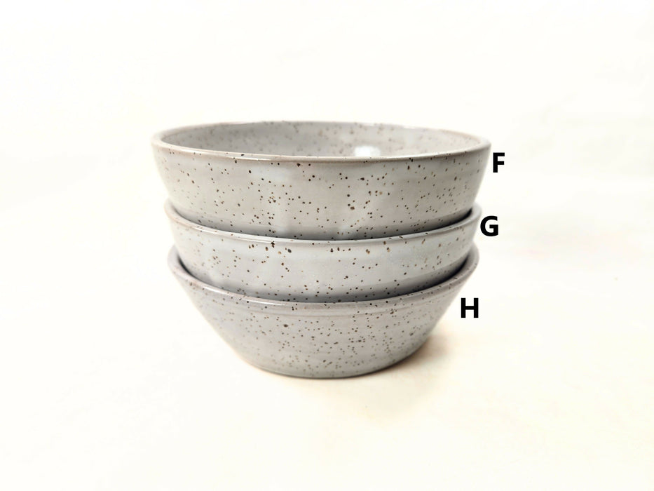 Speckled White Pottery Bowls - ceramic bowls
