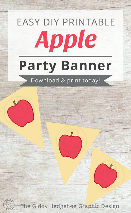 DIY Printable Apple Banner for Teacher Appreciation or Apple Themed Birthday Party, INSTANT DOWNLOAD