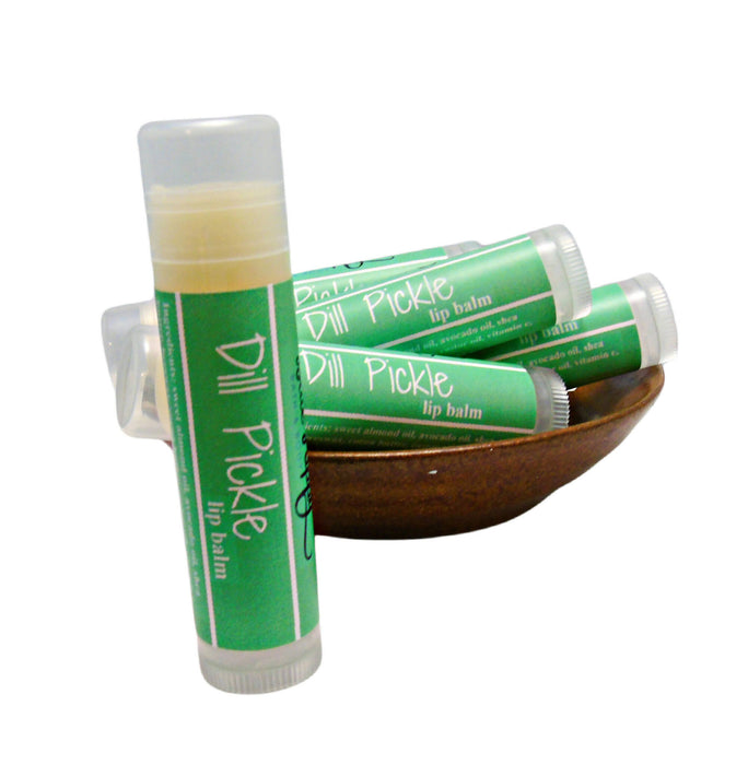 dill pickle lip balm chapstick in tube