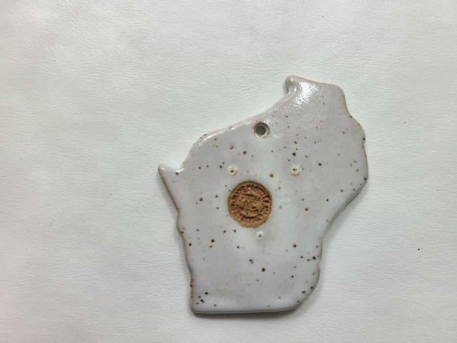 WI Wisconsin Christmas Ornament - Pottery Ornament
