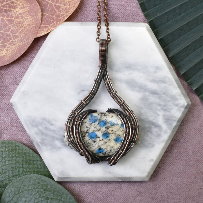 Wire Wrapped Copper Pendant With K2 Stone
