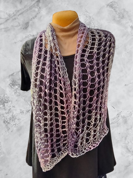 Purples & Greys Loose Knit Scarf