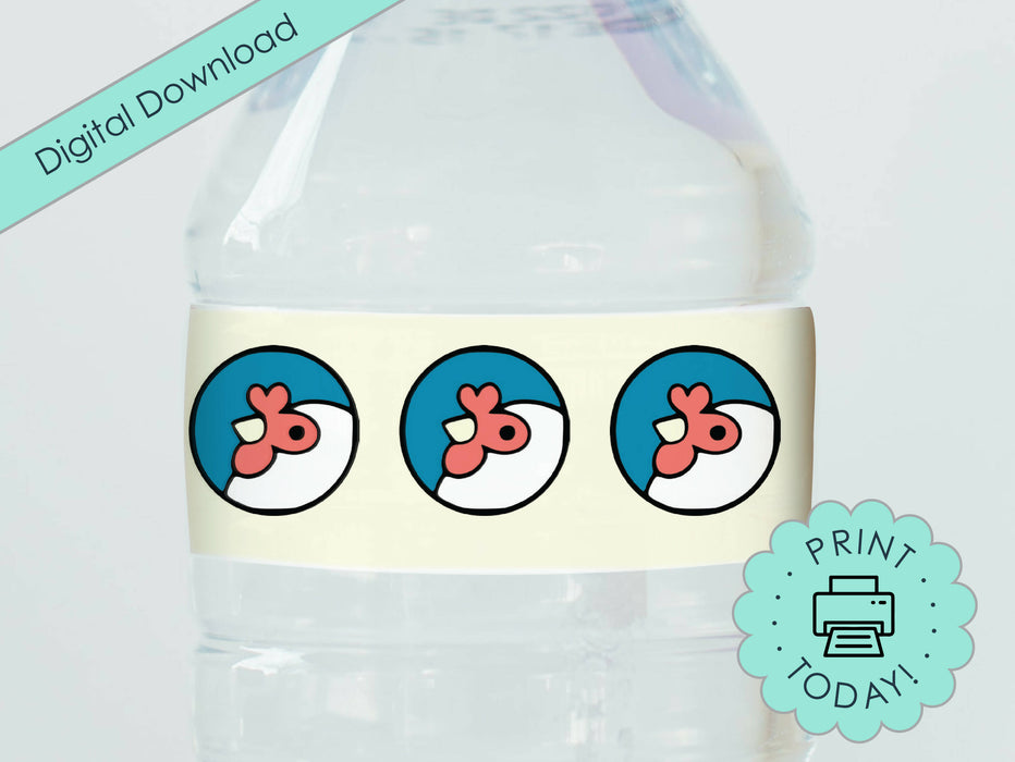Printable Chicken Themed Water Bottle Labels for the Artisans Cooperative Fundraiser