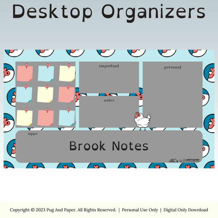 Digital Organizer Featuring AC's Brook the Chicken