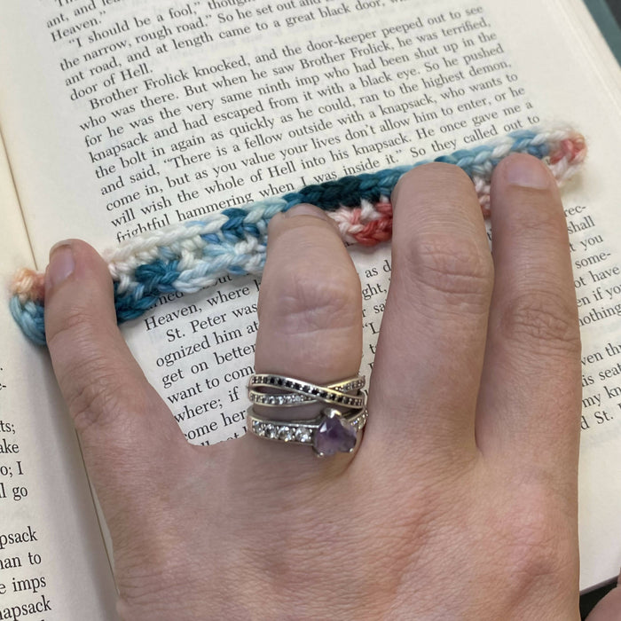 Crochet Bookmark in Co-op Colors