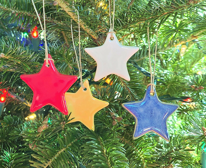 Star Ornaments - Pottery July 4th Ornaments