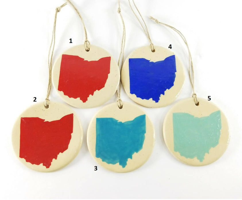 OH Ohio Christmas Ornament - Pottery Ornament