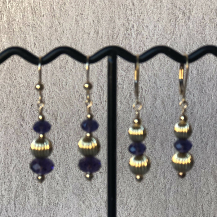 Gold-Filled Violet Swarovski Crystal Earrings
