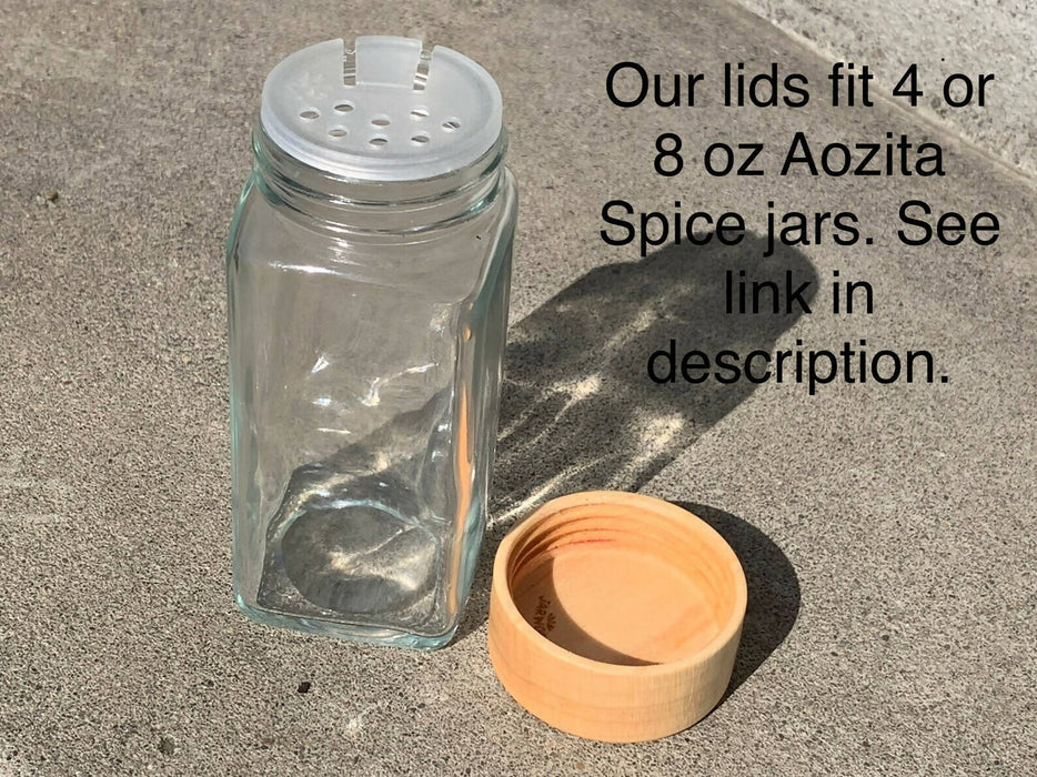 Lids fit 4 oz and 8 oz jars
