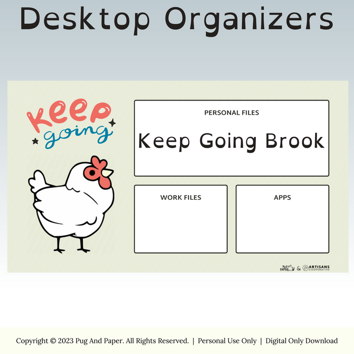 Digital Organizer Featuring AC's Brook the Chicken