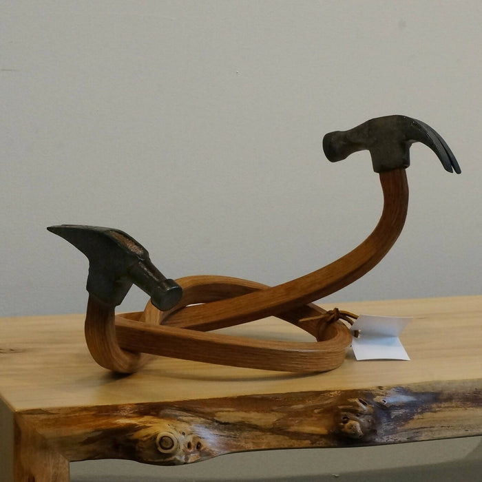 hammer heads on bench