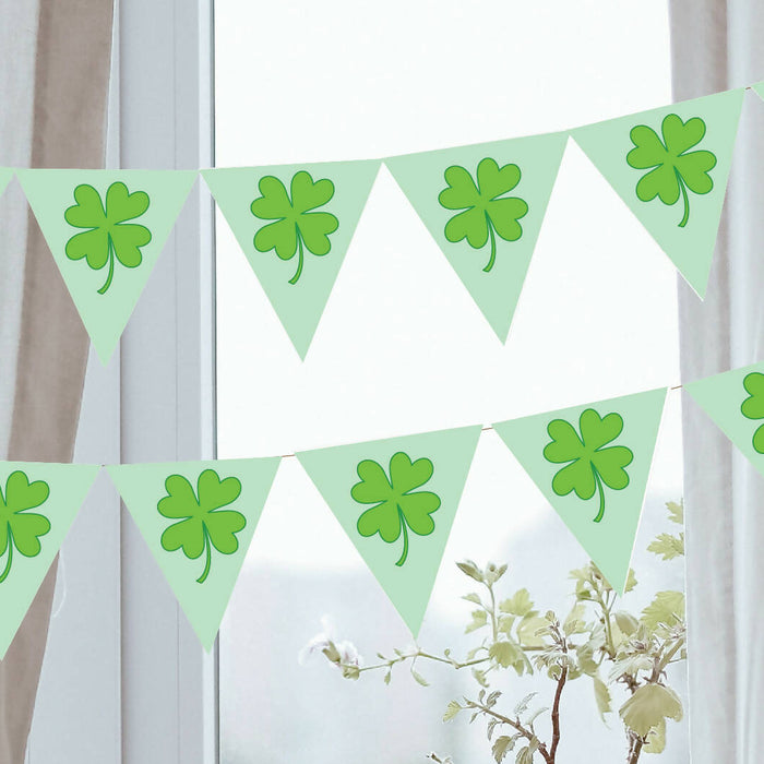 DIY Printable Shamrock Banner Saint Patrick's Day Garland Party Decorations, Instant Download