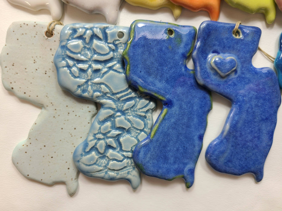 NJ New Jersey Christmas Ornament - Pottery Ornament