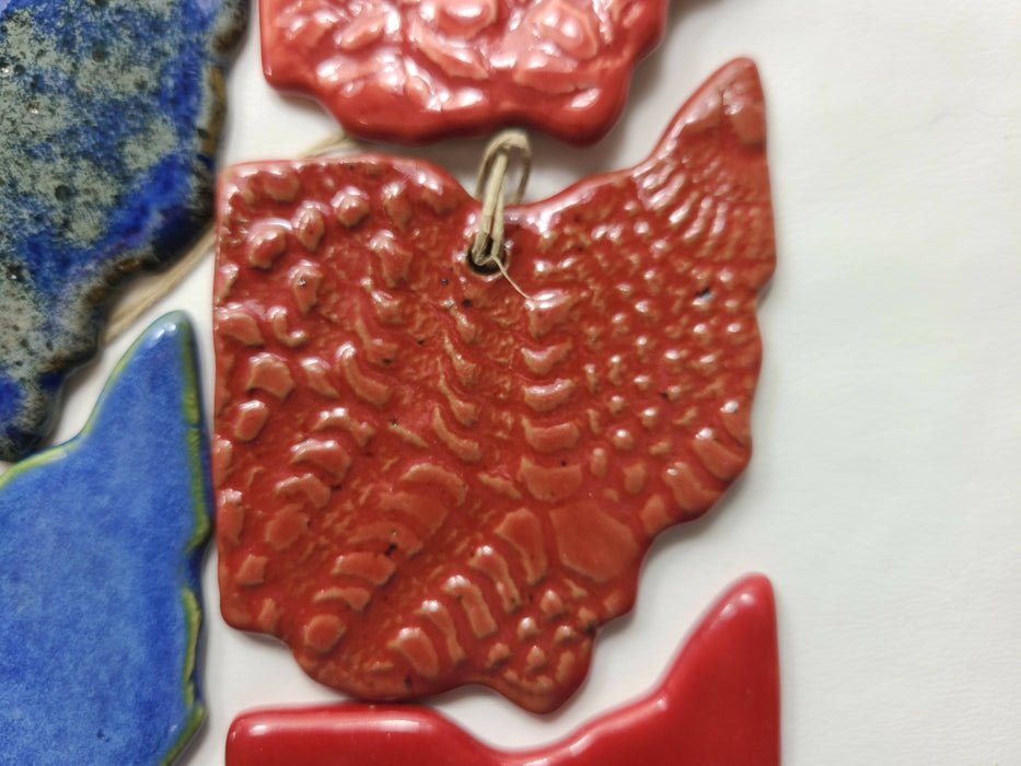 OH Ohio Christmas Ornament - Pottery Ornament