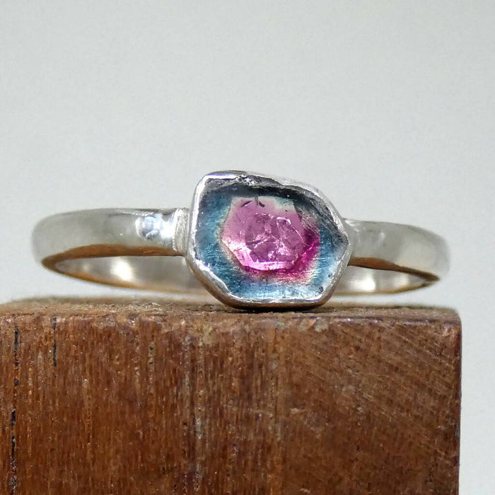 Coop Fundraiser Bi-Colour Tourmaline Bezel-Set Sterling Silver Ring