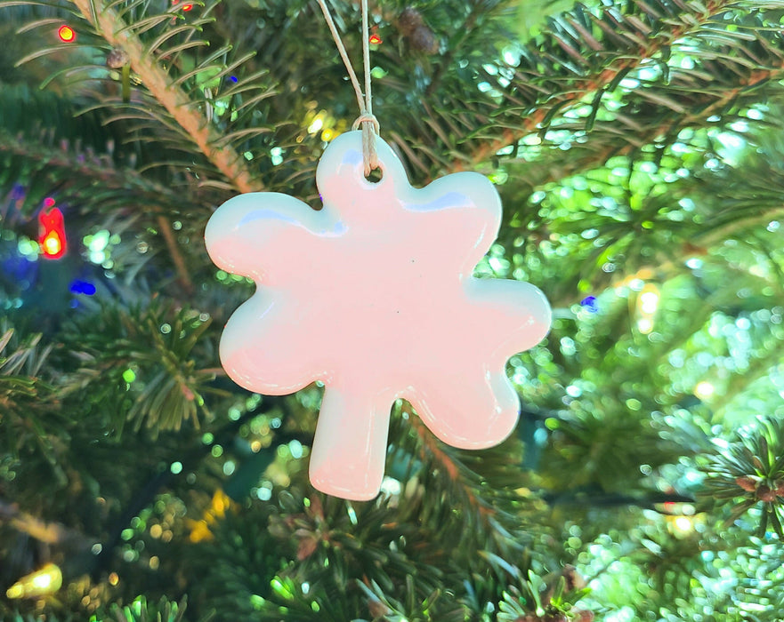 Shamrock St. Patrick's Day Ornament - Pottery Shamrock Ornament