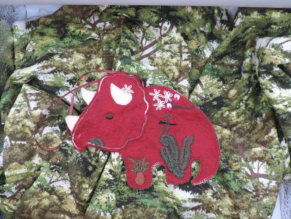 Triceratops Felt Ornament