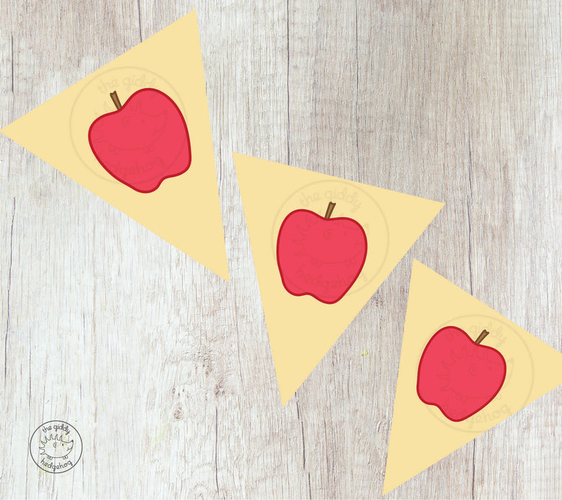DIY Printable Apple Banner for Teacher Appreciation or Apple Themed Birthday Party, INSTANT DOWNLOAD