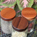 mason jar lids in sapele