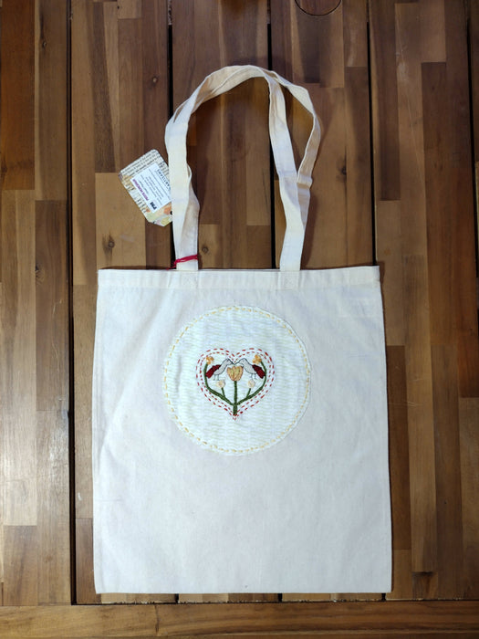 Hand embroidered tote bag - Pennsylvania Dutch collection